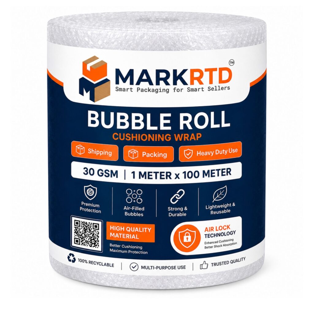 bubble roll air 30 gsm (1 meter x 100 meter) bubble wrap for fragile packaging material markrtd